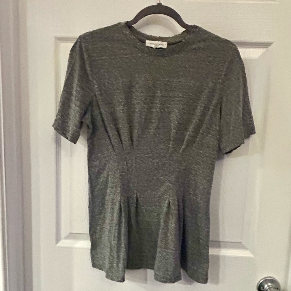 Treasure & Bond (Nordstrom) Charcoal Gathered Waist Heather Tee - Picture 2 of 7